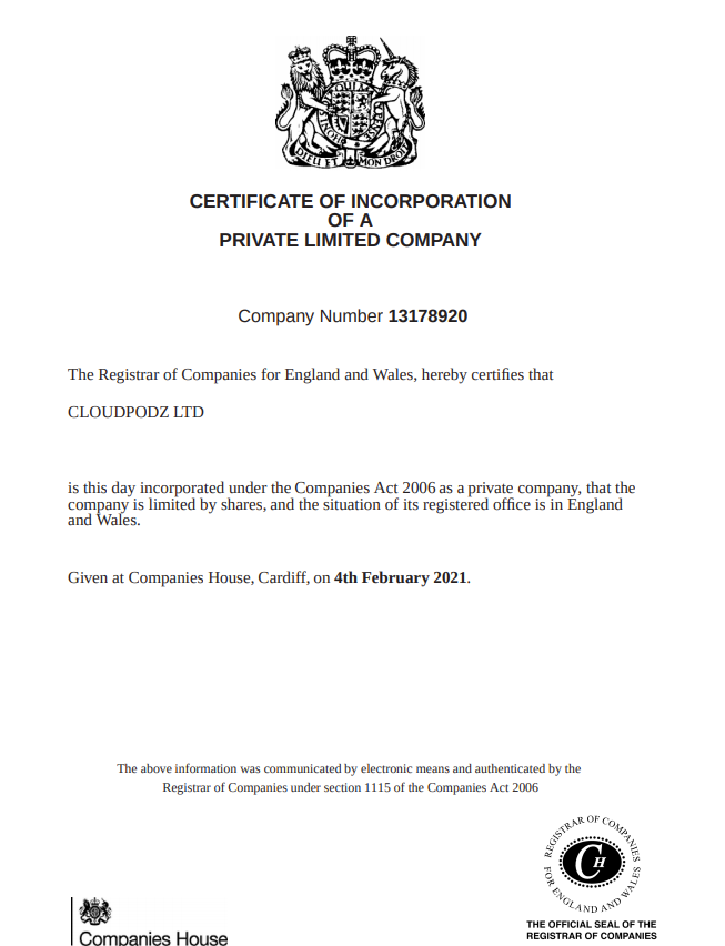 Certificate of Incorporation